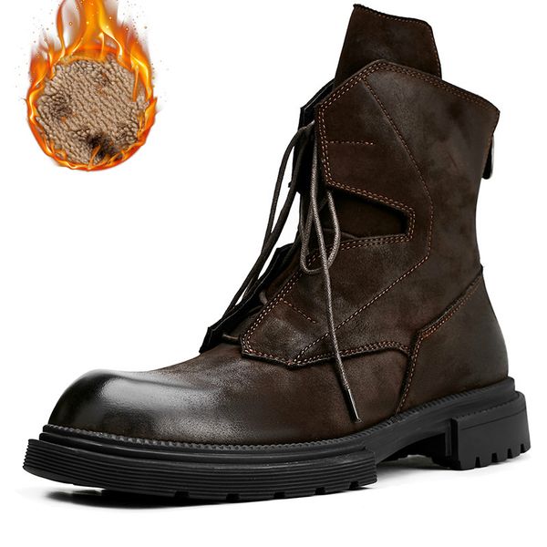 winter plush warm boots men's high retro army boots men's genuine leather motorcycle boots luxury brand male casual shoes, Black
winter plush warm boots men's high retro army boots men's genuine leather motorcycle boots luxury brand male casual shoes, Black