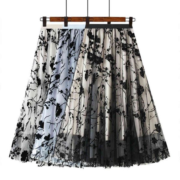 skirts spring vintage floral flocky a-line joker maxi long tulle pleated skirts, Black
skirts spring vintage floral flocky a-line joker maxi long tulle pleated skirts, Black