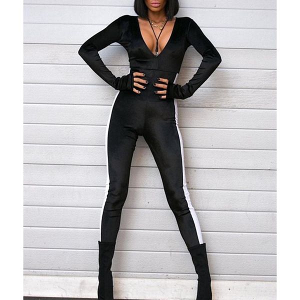 women's jumpsuits & rompers side white striped velvet womens jumpsuit slim fit v neck club outfits overall long sleeve bodycon, Black;white
women's jumpsuits & rompers side white striped velvet womens jumpsuit slim fit v neck club outfits overall long sleeve bodycon, Black;white