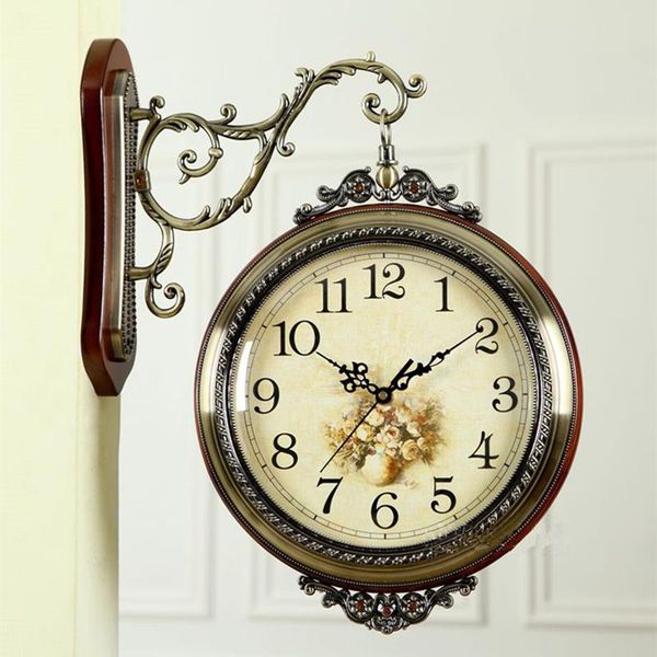 wall clocks wood-metal 2-face clock corridor retro hanging watch european large quartz wedding birthday gift home decoration
wall clocks wood-metal 2-face clock corridor retro hanging watch european large quartz wedding birthday gift home decoration
