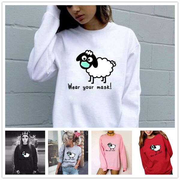 women hoodie wear mask sheep printed s fleece long sleeve o neck loose sweatshirt girls pullovers winter, Black
women hoodie wear mask sheep printed s fleece long sleeve o neck loose sweatshirt girls pullovers winter, Black