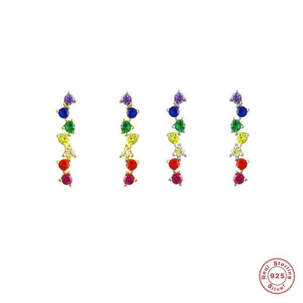 stud gs 925 sterling silver line colorful zircon earrings for women luxury rainbow crystal ear climber party jewelry gift, Golden;silver
stud gs 925 sterling silver line colorful zircon earrings for women luxury rainbow crystal ear climber party jewelry gift, Golden;silver