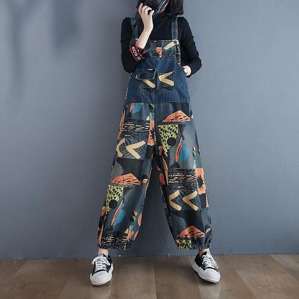 abstract print denim pocket loose women rompers jean pants casual overalls long plus size, Black;white
abstract print denim pocket loose women rompers jean pants casual overalls long plus size, Black;white