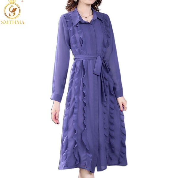 casual dresses 2021 autumn women's ruffled chiffon long robe ladies temperament full-sleeved mid-length vestidos ixw8, Black;gray
casual dresses 2021 autumn women's ruffled chiffon long robe ladies temperament full-sleeved mid-length vestidos ixw8, Black;gray