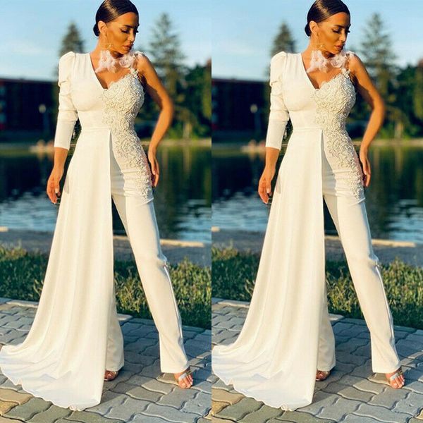 ivory prom dresses jumpsuits 3d lace one shoulder long sleeve white evening gowns slim women special occasion dresses, Black;red
ivory prom dresses jumpsuits 3d lace one shoulder long sleeve white evening gowns slim women special occasion dresses, Black;red