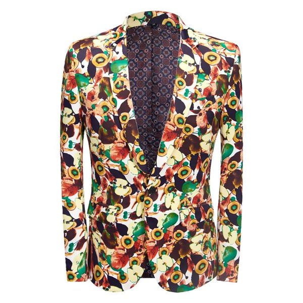 men's suits & blazers tide party men casual blazer print apple pattern design dj club singer costume slim fit suit jacket coat, White;black
men's suits & blazers tide party men casual blazer print apple pattern design dj club singer costume slim fit suit jacket coat, White;black