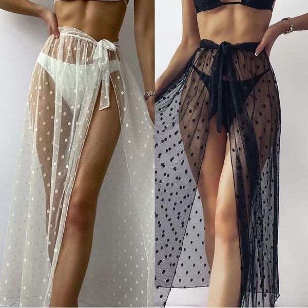 women's swimwear sheer polka dot mesh beach cover up female cover-ups bandage long dress wear beachwear women lace robe, White;black
women's swimwear sheer polka dot mesh beach cover up female cover-ups bandage long dress wear beachwear women lace robe, White;black