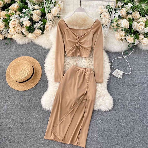 dresses autumn red/grey two piece set women v-neck drawstring short shirt and high waist split skirt female 2pcs suit fashion, White
dresses autumn red/grey two piece set women v-neck drawstring short shirt and high waist split skirt female 2pcs suit fashion, White