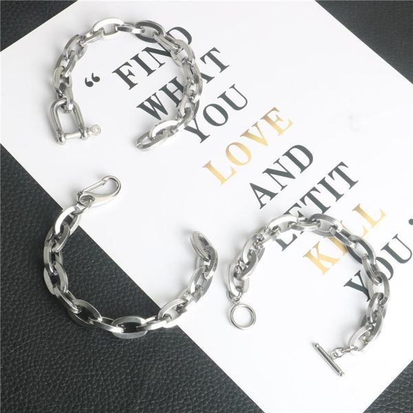 link, chain stainless steel men's bracelet ladies couple punk hip hop hollow o word, Black
link, chain stainless steel men's bracelet ladies couple punk hip hop hollow o word, Black