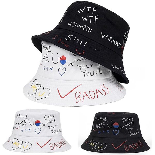 wide brim hats harajuku bucket hat fishing outdoor hip hop graffiti cap men's summer fisherman women, Blue;gray
wide brim hats harajuku bucket hat fishing outdoor hip hop graffiti cap men's summer fisherman women, Blue;gray