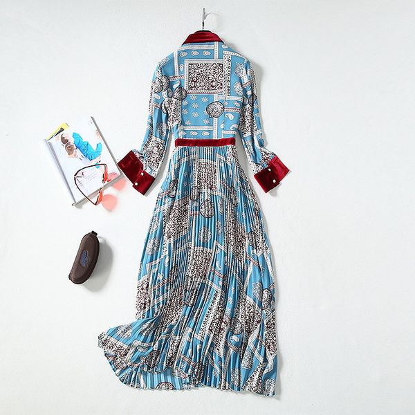 dress novia spring tunic party women turn-down collar vintage prints velvet patchwork long sleeve mid-calf pleated dress, Black;gray
dress novia spring tunic party women turn-down collar vintage prints velvet patchwork long sleeve mid-calf pleated dress, Black;gray