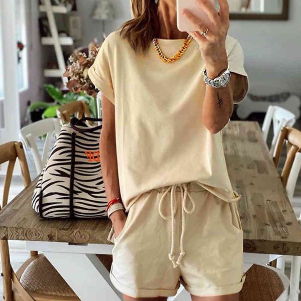 casual new women's solid two piece suit summer elastic waist solid color leisure pajamas set women 2 piece set o-neck 210413, White
casual new women's solid two piece suit summer elastic waist solid color leisure pajamas set women 2 piece set o-neck 210413, White
