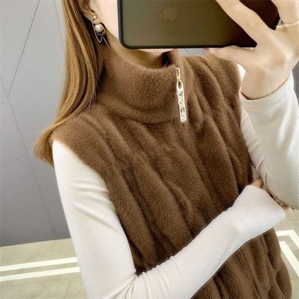 autumn winter high neck velvet vest women thick elastic zipper closed solid color sleeveless garment warm outwear 211220, Black;white
autumn winter high neck velvet vest women thick elastic zipper closed solid color sleeveless garment warm outwear 211220, Black;white