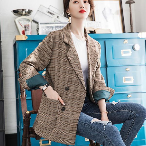 suit suit female double breasted blazer chess and casual fashion jackets outerwear high-quality coat with pockets, White;black
suit suit female double breasted blazer chess and casual fashion jackets outerwear high-quality coat with pockets, White;black