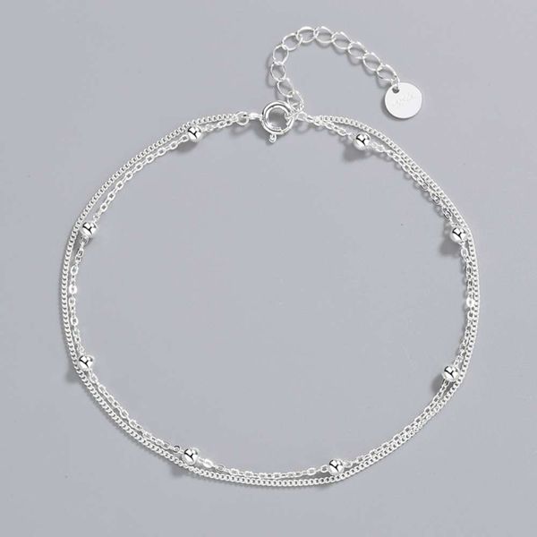 korean s925 sterling silver women's net red, simple versatile, double-layer between beads, anklet and foot chain jewelry, Red;blue
korean s925 sterling silver women's net red, simple versatile, double-layer between beads, anklet and foot chain jewelry, Red;blue