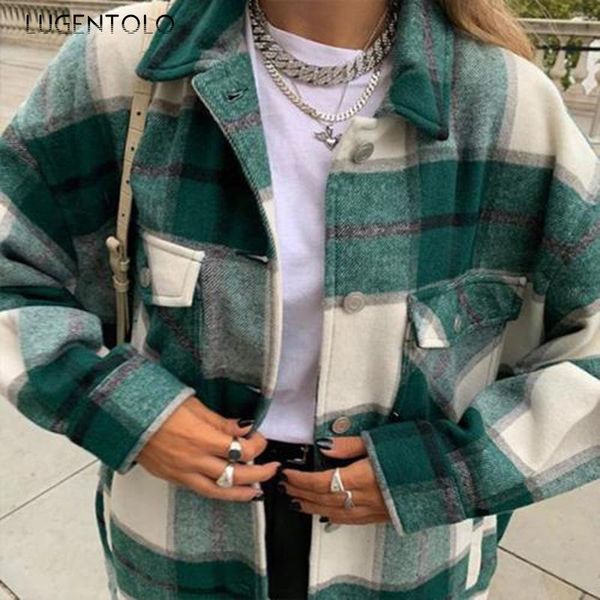 lugentolo women jacket autumn winter slim-fit casual long sleeve plaid coat female fashion single breasted straight jackets women's, Black;brown
lugentolo women jacket autumn winter slim-fit casual long sleeve plaid coat female fashion single breasted straight jackets women's, Black;brown
