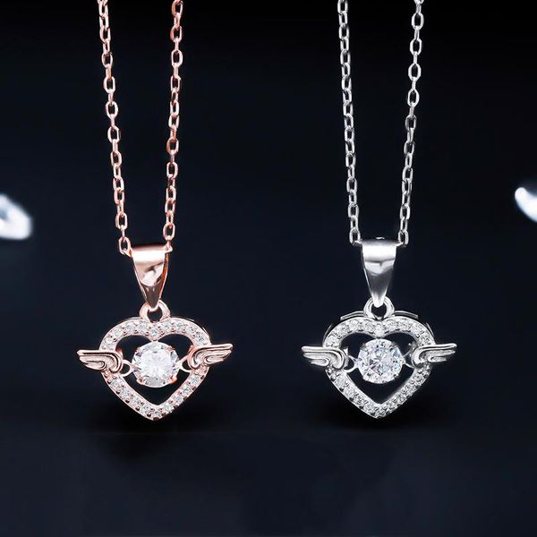 pendant necklaces angel heart necklace exquisite diamond collar clavicle chain long birthday gifts ladies fashion jewelry, Silver
pendant necklaces angel heart necklace exquisite diamond collar clavicle chain long birthday gifts ladies fashion jewelry, Silver