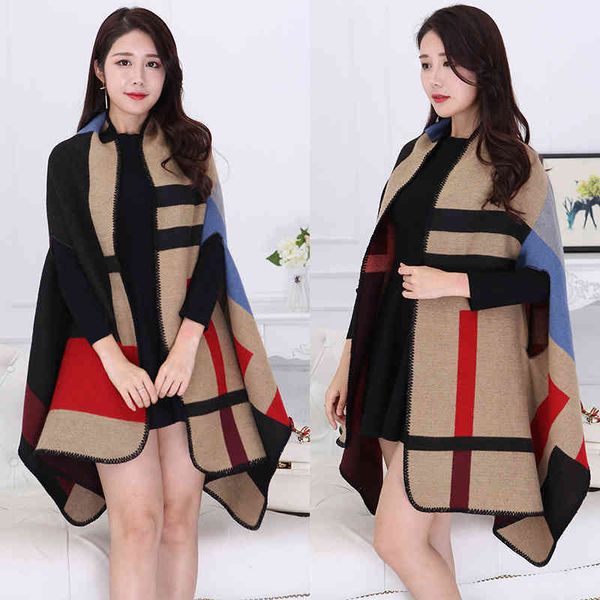 2021 shawl women autumn and winter long imitation cashmere wild air conditioning thick warm cloak coat, Blue;gray
2021 shawl women autumn and winter long imitation cashmere wild air conditioning thick warm cloak coat, Blue;gray