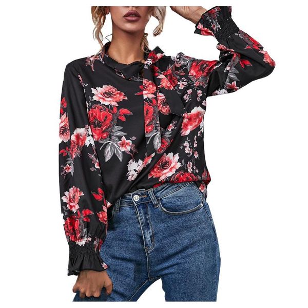 women's blouses & shirts spring ladies girls tide blouse lightweight breathable casual fashion floral printed slim chiffon long sl, White
women's blouses & shirts spring ladies girls tide blouse lightweight breathable casual fashion floral printed slim chiffon long sl, White