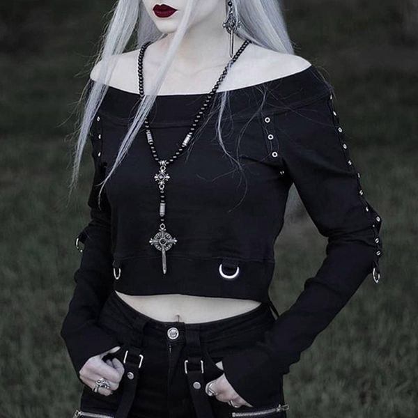 women's hoodies & sweatshirts gothic hoodie spring summer trendy hipster creative thin solid color slim s one word collar long sleeve, Black
women's hoodies & sweatshirts gothic hoodie spring summer trendy hipster creative thin solid color slim s one word collar long sleeve, Black