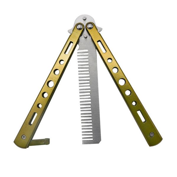 hair brushes professional salon stainless steel folding practice training comb trainer for beginner (grass green), Silver
hair brushes professional salon stainless steel folding practice training comb trainer for beginner (grass green), Silver