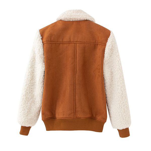 jackets suede stitching lamb hair brown women's korean style lapel warm flying chic female jacket, Black;brown
jackets suede stitching lamb hair brown women's korean style lapel warm flying chic female jacket, Black;brown
