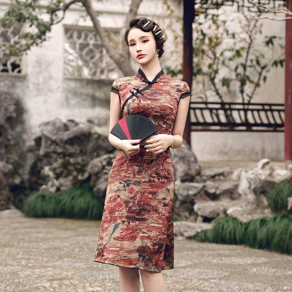 ethnic clothing lady vintage short sleeve qipao elegant women mandarin collar cheongsam chinese dress vestidos oversize 4xl, Red
ethnic clothing lady vintage short sleeve qipao elegant women mandarin collar cheongsam chinese dress vestidos oversize 4xl, Red
