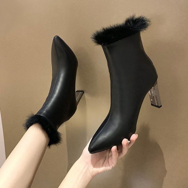 Women Short Boots Fashion Fur High heeled Ankle Boots Woman Autumn/Winter Shoes Pointed toe Thin heel Female Footware Brown, Black
Women Short Boots Fashion Fur High heeled Ankle Boots Woman Autumn/Winter Shoes Pointed toe Thin heel Female Footware Brown, Black