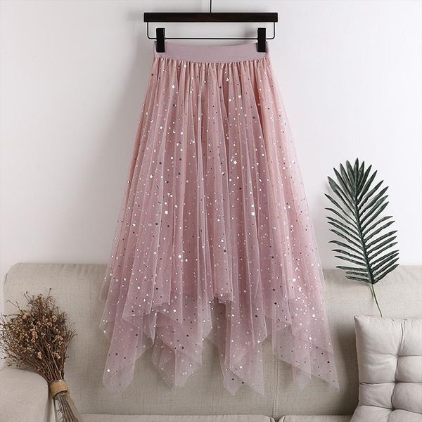 skirts summer style high waist slimming sequins glittering irregular double-layer mesh skirt mid-length w586, Black
skirts summer style high waist slimming sequins glittering irregular double-layer mesh skirt mid-length w586, Black