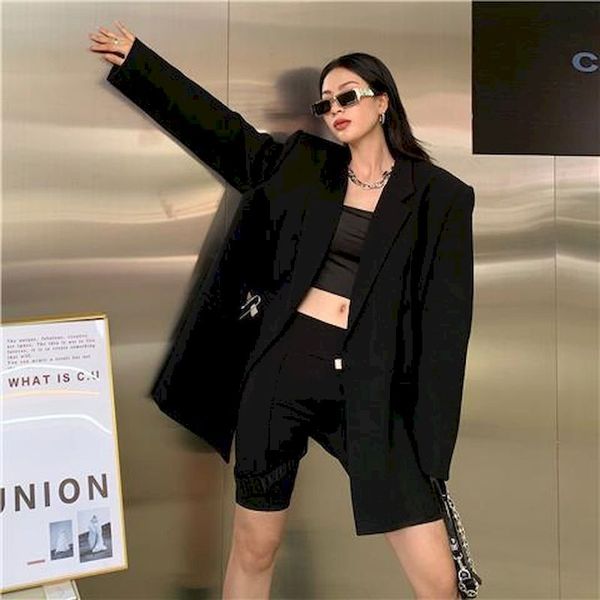 women irregular bandage spliced blazer new lapel long sleeve loose fit jaet fashion tide spring autumn 2021 jaet women goth, Black
women irregular bandage spliced blazer new lapel long sleeve loose fit jaet fashion tide spring autumn 2021 jaet women goth, Black