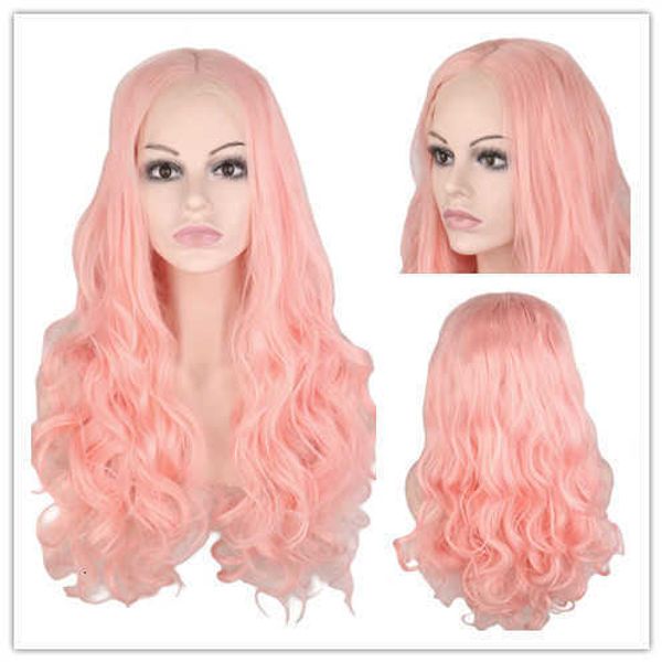 wig female chemical fiber front lace headgear wig orcent pink, Black
wig female chemical fiber front lace headgear wig orcent pink, Black