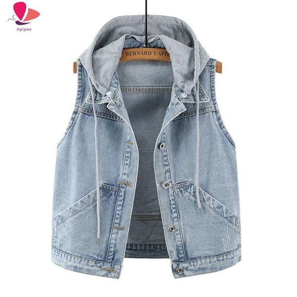 5xlplus size women denim vest hood 2021 summer slim jeans gilet femme streetwear sleeveless short jackets jean waistcoat women's vests, Black;white
5xlplus size women denim vest hood 2021 summer slim jeans gilet femme streetwear sleeveless short jackets jean waistcoat women's vests, Black;white