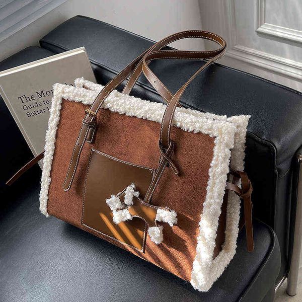 shopping bags trendsetting autumn and winter wool baitao tote plush spliced shoulder large capacity 220301
shopping bags trendsetting autumn and winter wool baitao tote plush spliced shoulder large capacity 220301