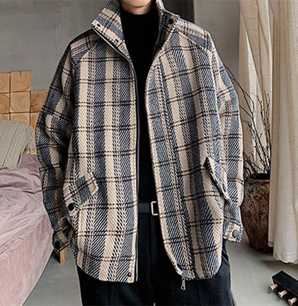 men's jackets spring autumn vintage woolen plaid jacket outwear loose coat clothes overcoat streetwear kdmr, Black;brown
men's jackets spring autumn vintage woolen plaid jacket outwear loose coat clothes overcoat streetwear kdmr, Black;brown