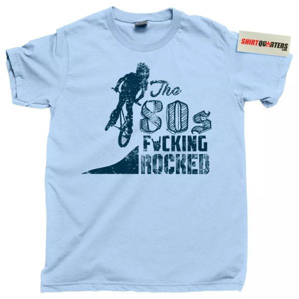 The 80s eighties 1980s rocked totally awesome BMX bike ramp jump USA tee t shirt, White;black
The 80s eighties 1980s rocked totally awesome BMX bike ramp jump USA tee t shirt, White;black