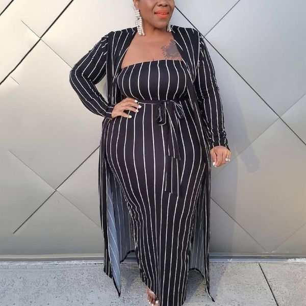 work dresses striped print dress & outwears sets for women 2021 femme autumn fall big size fashion evening night party wear long, White;black
work dresses striped print dress & outwears sets for women 2021 femme autumn fall big size fashion evening night party wear long, White;black