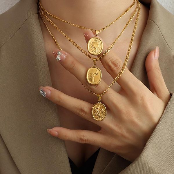 chains titanium geo floral pendant necklace women stainless steel jewelry ol designer t show runway boho japan korean, Silver
chains titanium geo floral pendant necklace women stainless steel jewelry ol designer t show runway boho japan korean, Silver