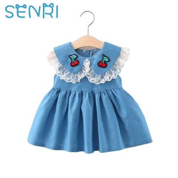 girl's dresses 2021 summer baby girls sleeveless cherry strawberry lace lapel collar denim jeans kids dress cute princess 0-3y vestidos, Red;yellow
girl's dresses 2021 summer baby girls sleeveless cherry strawberry lace lapel collar denim jeans kids dress cute princess 0-3y vestidos, Red;yellow