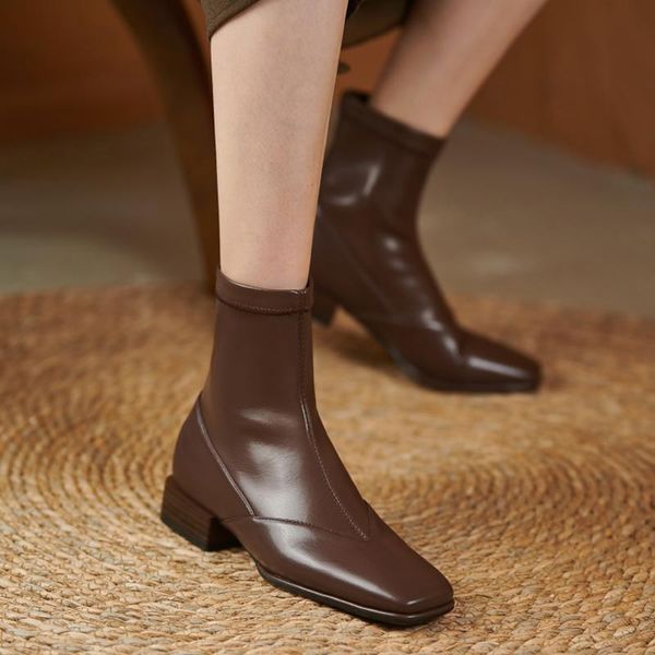 boots women ankle low block heels slip-on stretchy black brown booties microfiber leather shoes modern woman big size 43
boots women ankle low block heels slip-on stretchy black brown booties microfiber leather shoes modern woman big size 43