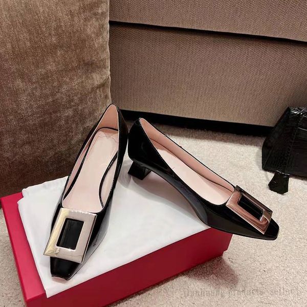 designer women's shoes commuter rectangular buckle high heels woman wedding party patent leather heel height 4.5cm35-40, Black
designer women's shoes commuter rectangular buckle high heels woman wedding party patent leather heel height 4.5cm35-40, Black