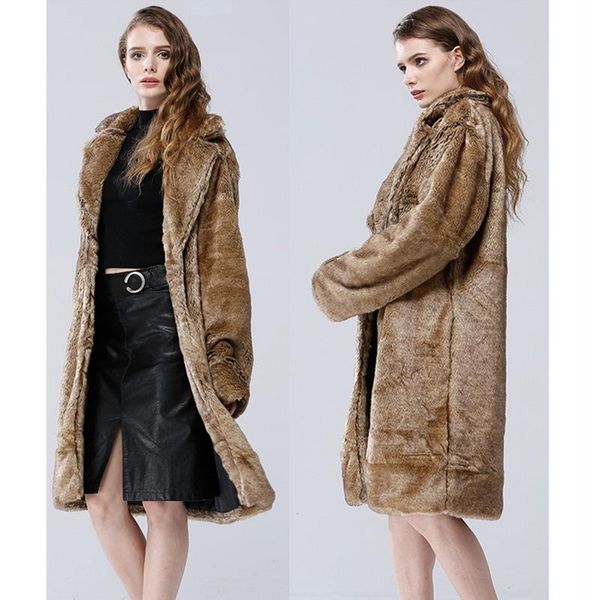 women's fur & faux autumn and winter coat imitation mink long whole thickening warm fashion casual windbreaker, Black
women's fur & faux autumn and winter coat imitation mink long whole thickening warm fashion casual windbreaker, Black