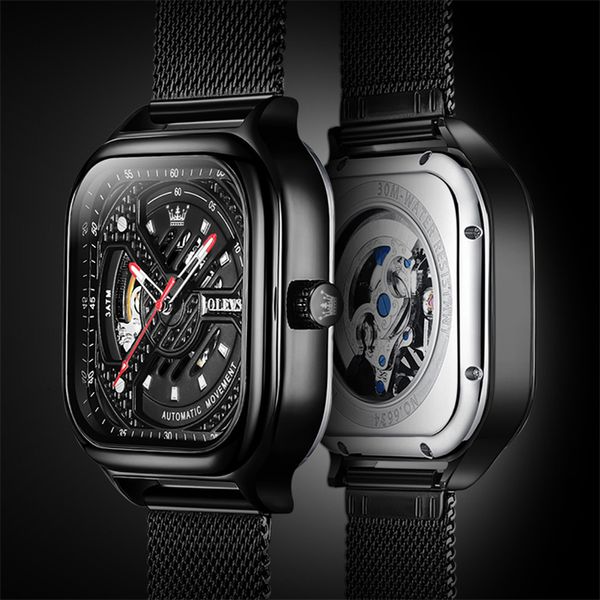 fire hollow square watches men automatic mechanical leather waterproof man clock montre homme, Slivery;brown
fire hollow square watches men automatic mechanical leather waterproof man clock montre homme, Slivery;brown