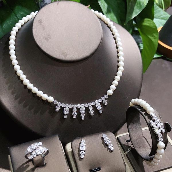 earrings & necklace tirim pearl jewelry sets for women cubic zirconia set party engagement dubai dress suits, Silver
earrings & necklace tirim pearl jewelry sets for women cubic zirconia set party engagement dubai dress suits, Silver