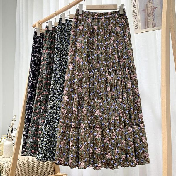 skirts spring summer elastic waist retro flower printed boho a-line big flared long swing chiffon, Black
skirts spring summer elastic waist retro flower printed boho a-line big flared long swing chiffon, Black