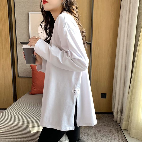 tees t-shirt white long sleeved t-shirt spring autumn 2021 women's wear loose and versatile round neck folding bottomed shirt pure cot
tees t-shirt white long sleeved t-shirt spring autumn 2021 women's wear loose and versatile round neck folding bottomed shirt pure cot