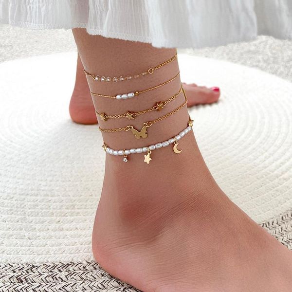 anklets letapi 5pcs/set punk vintage gold color moon star pearl for women bohemian leg ankle anklet bracelet beach jewelry, Red;blue
anklets letapi 5pcs/set punk vintage gold color moon star pearl for women bohemian leg ankle anklet bracelet beach jewelry, Red;blue