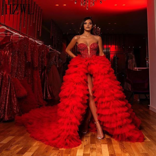party dresses fashion red sweetheart crystal beaded evening 2021 tiered ruffle front split irregular prom dress formal gown, White;black
party dresses fashion red sweetheart crystal beaded evening 2021 tiered ruffle front split irregular prom dress formal gown, White;black