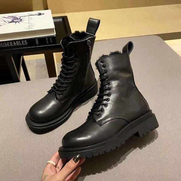 boots vallu 2021 winter leather retro real fur lace-up mid-heel non-slip outsole fashionable and comfortable leg-cut, Black
boots vallu 2021 winter leather retro real fur lace-up mid-heel non-slip outsole fashionable and comfortable leg-cut, Black