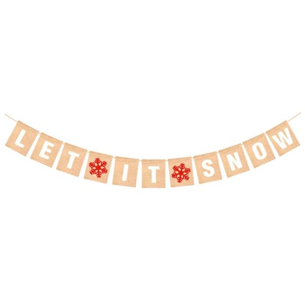 party decoration rustic let it snow snowflake banner jute burlap garland christmas ornament
party decoration rustic let it snow snowflake banner jute burlap garland christmas ornament