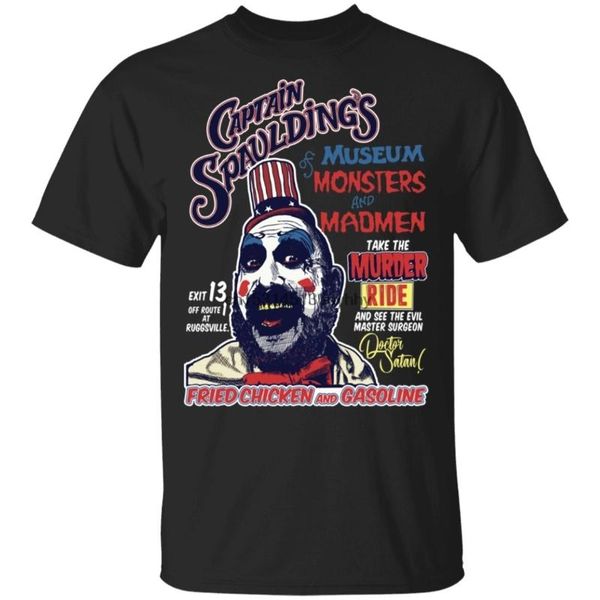 men's t-shirts captain spaulding sid haig museum of monsters and madmen t-shirt men, White;black
men's t-shirts captain spaulding sid haig museum of monsters and madmen t-shirt men, White;black